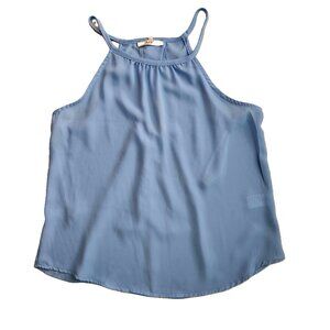 Papaya Light Blue Halter Neck Tank Top Blouse Small